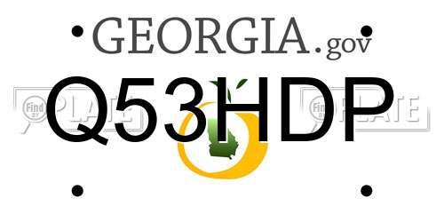 Q53HDP Georgia License Plate