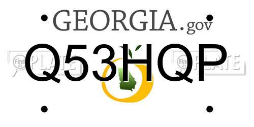 Q53HQP Georgia License Plate