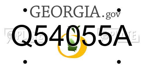 Q54055A Georgia License Plate