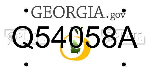 Q54058A Georgia License Plate