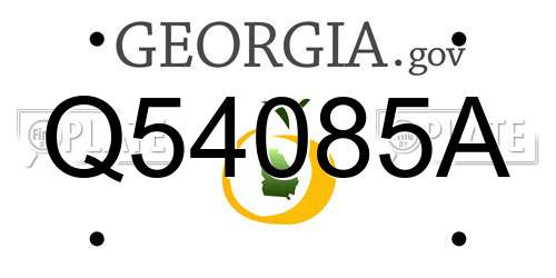 Q54085A Georgia License Plate