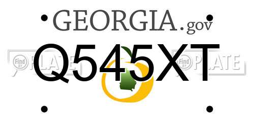 Q545XT Georgia License Plate