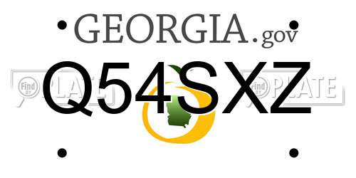 Q54SXZ Georgia License Plate