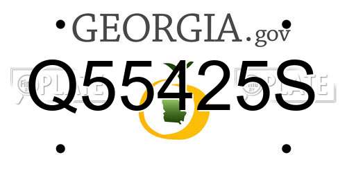 Q55425S Georgia License Plate