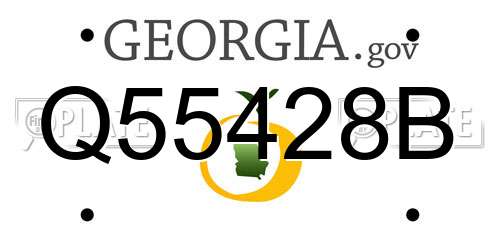 Q55428B Georgia License Plate