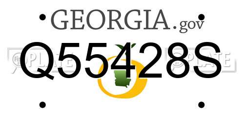Q55428S Georgia License Plate