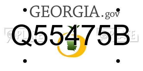 Q55475B Georgia License Plate