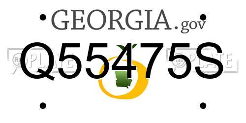 Q55475S Georgia License Plate