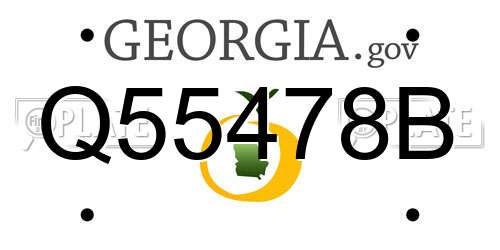 Q55478B Georgia License Plate