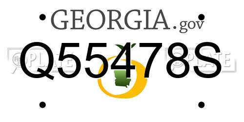 Q55478S Georgia License Plate