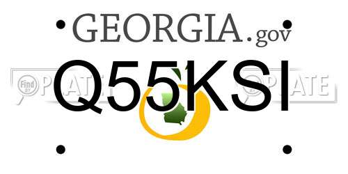 Q55KSI Georgia License Plate