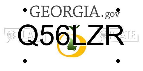 Q56LZR Georgia License Plate