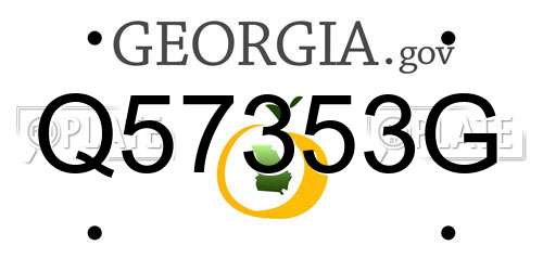 Q57353G Georgia License Plate