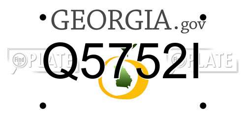 Q5752I Georgia License Plate