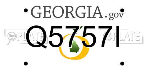 Q5757I Georgia License Plate