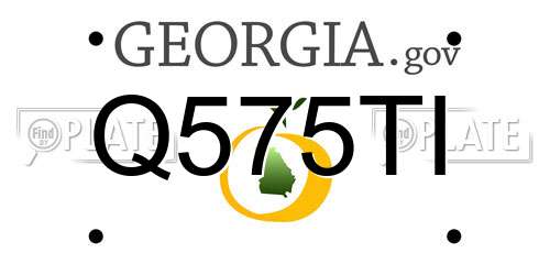 Q575TI Georgia License Plate