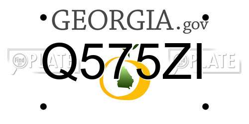 Q575ZI Georgia License Plate