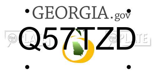 Q57TZD Georgia License Plate