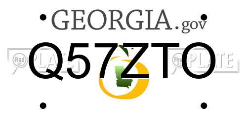 Q57ZTO Georgia License Plate