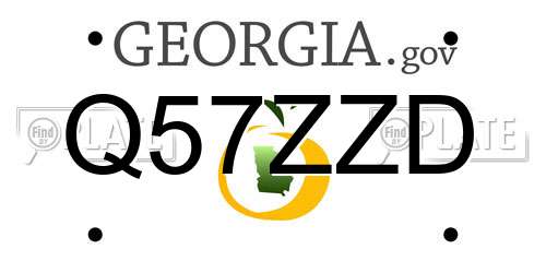 Q57ZZD Georgia License Plate