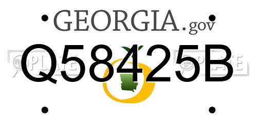 Q58425B Georgia License Plate
