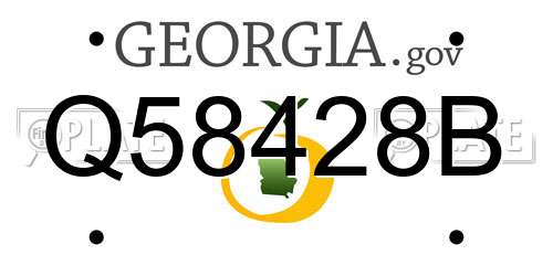 Q58428B Georgia License Plate