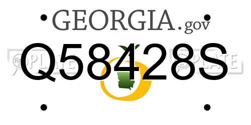 Q58428S Georgia License Plate