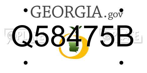 Q58475B Georgia License Plate