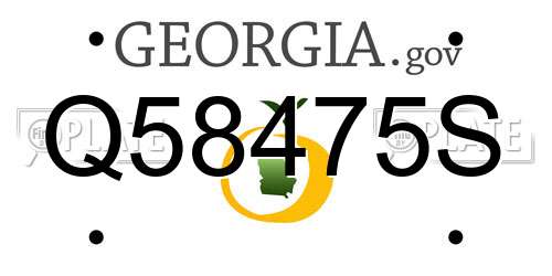 Q58475S Georgia License Plate