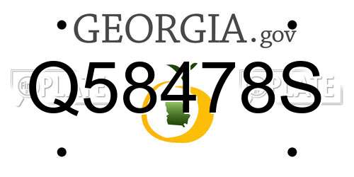 Q58478S Georgia License Plate