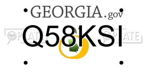 Q58KSI Georgia License Plate