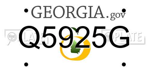 Q5925G Georgia License Plate