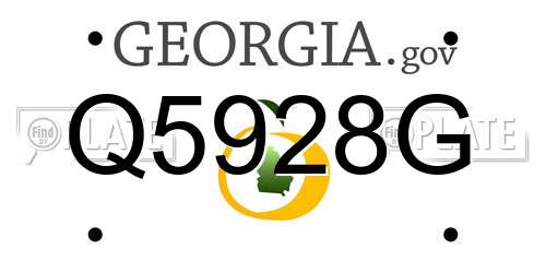 Q5928G Georgia License Plate