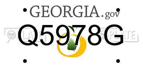 Q5978G Georgia License Plate