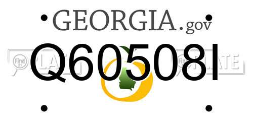 Q60508I Georgia License Plate