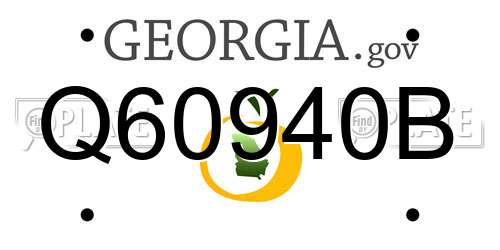 Q60940B Georgia License Plate