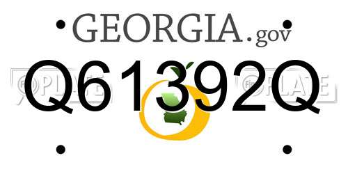 Q61392Q Georgia License Plate