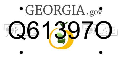 Q61397O Georgia License Plate
