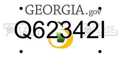 Q62342I Georgia License Plate