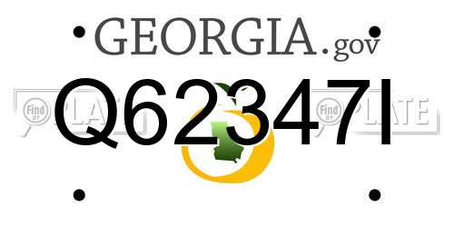 Q62347I Georgia License Plate