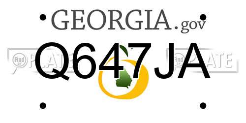 Q647JA Georgia License Plate