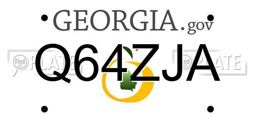 Q64ZJA Georgia License Plate