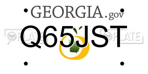 Q65JST Georgia License Plate