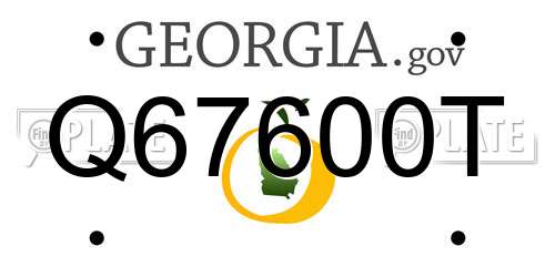 Q67600T Georgia License Plate