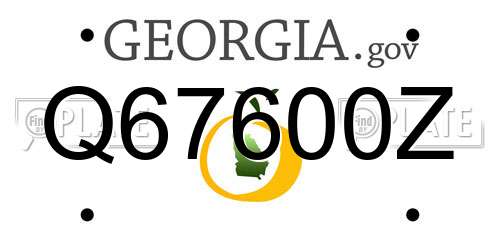 Q67600Z Georgia License Plate