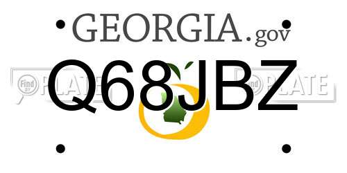 Q68JBZ Georgia License Plate