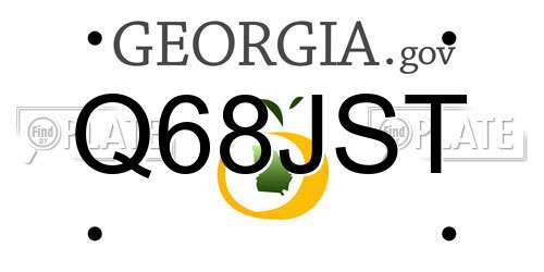 Q68JST Georgia License Plate