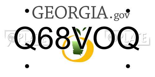 Q68VOQ Georgia License Plate