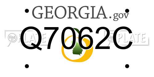 Q7062C Georgia License Plate