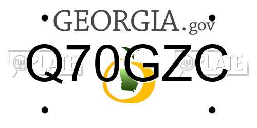 Q70GZC Georgia License Plate